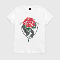 Футболка хлопковая женская Skull&Rose, цвет: белый