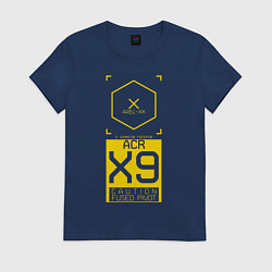 Футболка хлопковая женская ACR X9 Cyberpunk 2077, цвет: тёмно-синий