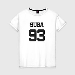 Футболка хлопковая женская BTS - Suga 93, цвет: белый