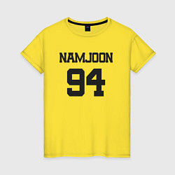 Футболка хлопковая женская BTS - Namjoon RM 94, цвет: желтый