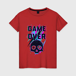 Футболка хлопковая женская Game Over, цвет: красный