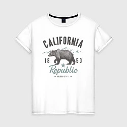 Футболка хлопковая женская California, цвет: белый