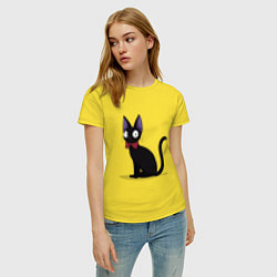 Футболка хлопковая женская Кот студии Гибли, цвет: желтый — фото 2