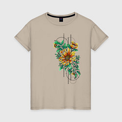 Футболка хлопковая женская Sunflower, цвет: миндальный