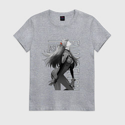 Футболка хлопковая женская Евангелион, цвет: меланж