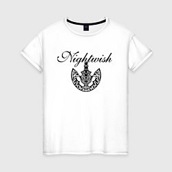 Футболка хлопковая женская Nightwish Logo Найтвиш Z, цвет: белый