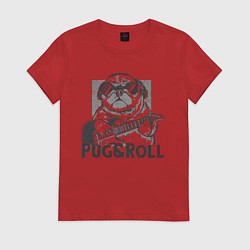Футболка хлопковая женская Pug & Roll, цвет: красный