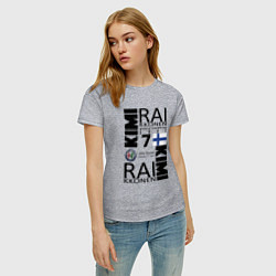 Футболка хлопковая женская Kimi Raikkonen, цвет: меланж — фото 2