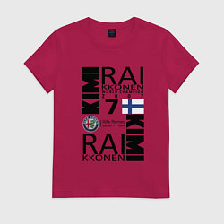 Футболка хлопковая женская Kimi Raikkonen, цвет: маджента