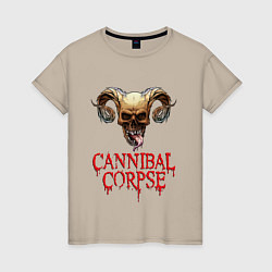 Футболка хлопковая женская Cannibal Corpse Труп Каннибала Z, цвет: миндальный