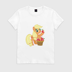Футболка хлопковая женская Applejack, цвет: белый