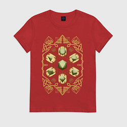 Футболка хлопковая женская DnD Dices: Celtic Motifs, цвет: красный