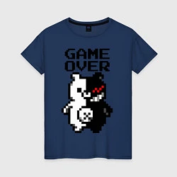 Футболка хлопковая женская MONOKUMA GAME OVER, цвет: тёмно-синий