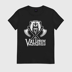 Футболка хлопковая женская Valheim, цвет: черный