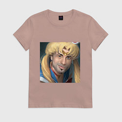 Футболка хлопковая женская Сейлор Мун, цвет: пыльно-розовый