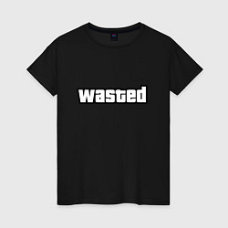 Футболка хлопковая женская WASTED, цвет: черный