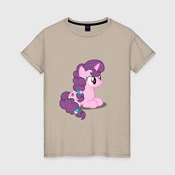 Футболка хлопковая женская Pony Pink Mammal Purple - Litt, цвет: миндальный