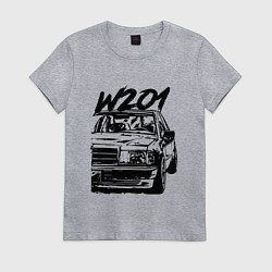 Футболка хлопковая женская MERCEDES BENZ 190 W201, цвет: меланж