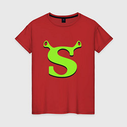 Футболка хлопковая женская Shrek: Logo S, цвет: красный