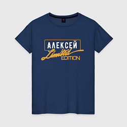 Футболка хлопковая женская Алексей Limited Edition, цвет: тёмно-синий