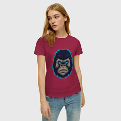 Футболка хлопковая женская Gorilla, цвет: маджента — фото 2
