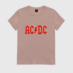 Футболка хлопковая женская ACDC, цвет: пыльно-розовый