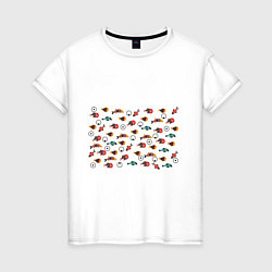 Женская футболка Цветные рыбки