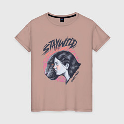 Женская футболка Девушка - пантера StayWild