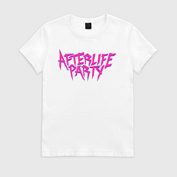 Футболка хлопковая женская Afterlife Party, цвет: белый