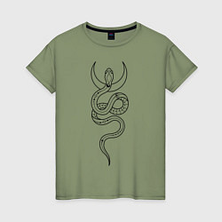 Женская футболка Лунная змея