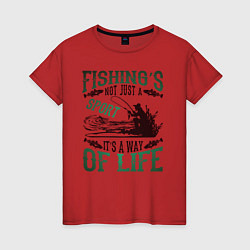 Женская футболка Рыбалка моя жизнь