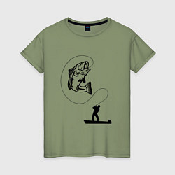 Женская футболка Рыбак и рыба