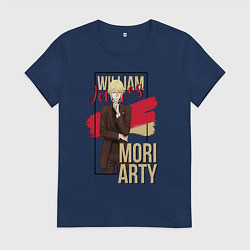 Футболка хлопковая женская William James Moriarty, цвет: тёмно-синий