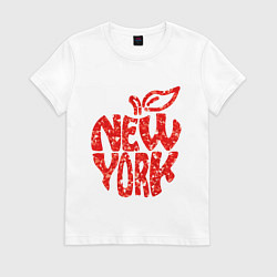 Футболка хлопковая женская NEW YORK, цвет: белый