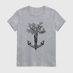 Женская футболка Славянский якорь в виде дерева