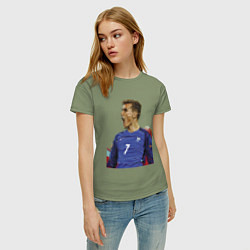 Футболка хлопковая женская Antoine Griezmann, цвет: авокадо — фото 2