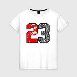 Футболка хлопковая женская 23 - Jordan, цвет: белый