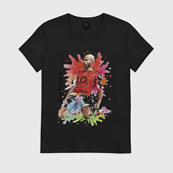Футболка хлопковая женская Thierry Daniel Henry, цвет: черный