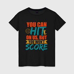 Футболка хлопковая женская Hit The Score, цвет: черный