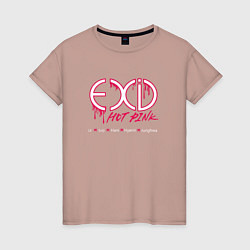 Футболка хлопковая женская EXID Hot Pink, цвет: пыльно-розовый
