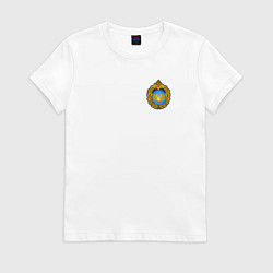 Футболка хлопковая женская Большая эмблема ВДВ, цвет: белый