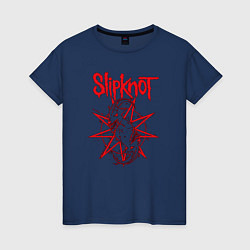Футболка хлопковая женская Slipknot Slip Goats Art, цвет: тёмно-синий
