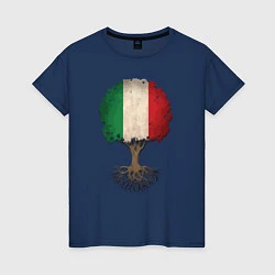 Футболка хлопковая женская Italy Tree, цвет: тёмно-синий