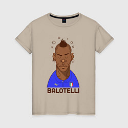 Футболка хлопковая женская Balotelli, цвет: миндальный