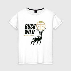 Футболка хлопковая женская Buck Wild, цвет: белый