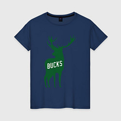 Футболка хлопковая женская NBA - Bucks, цвет: тёмно-синий