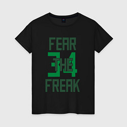 Футболка хлопковая женская Fear The Freak 34, цвет: черный