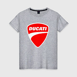 Футболка хлопковая женская DUCATI ДУКАТИ ЭМБЛЕМА, цвет: меланж