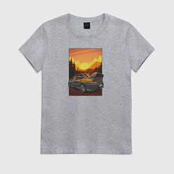 Футболка хлопковая женская Mitsubishi lancer VIII, цвет: меланж