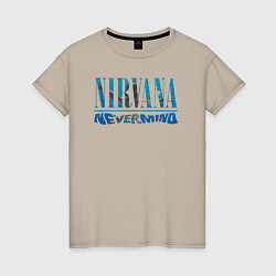 Футболка хлопковая женская Nirvana Нирвана Рок Rock, цвет: миндальный